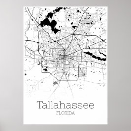 Tallahassee Karte - Florida - City Map Poster