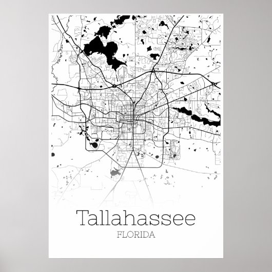 Tallahassee Karte - Florida - City Map Poster (Vorne)