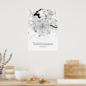Tallahassee Karte - Florida - City Map Poster (Küche)
