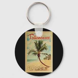 Tallahassee Palm Tree Vintage Travel Schlüsselanhänger