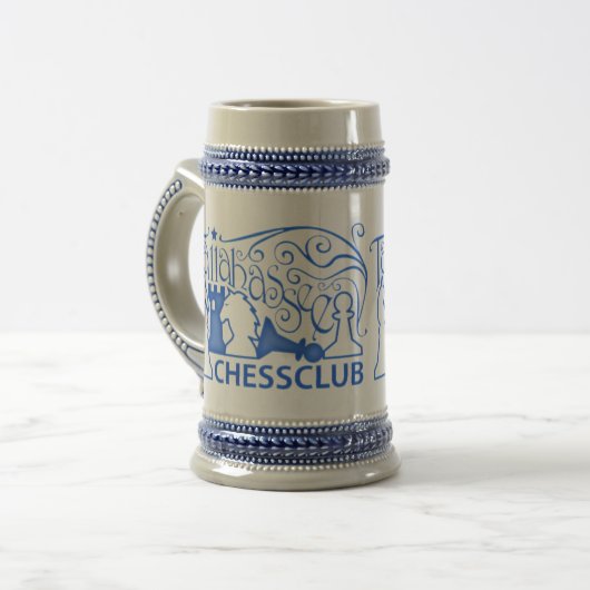Tallahassee-Schach-Verein-Bier Stein Bierglas (Vorderseite Links)
