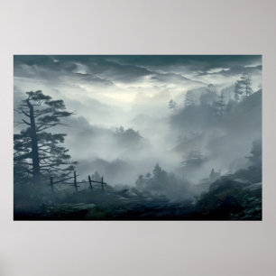 Tallandschaft Meditation Ruhe Poster