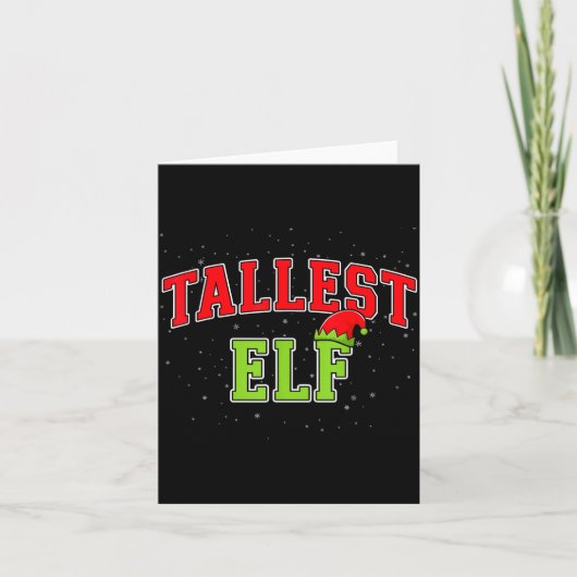 Tallest Elf Christmas Family Matching Group Xmas Karte (Vorderseite)