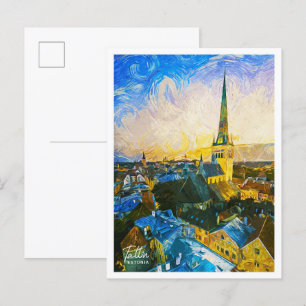 Tallin Estland Schöne Öl Paint Landschaft Postkarte