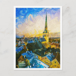 Tallin Estland Schöne Öl Paint Landschaft Postkarte