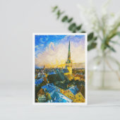 Tallin Estland Schöne Öl Paint Landschaft Postkarte (Stehend Vorderseite)
