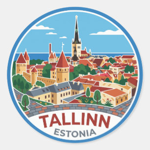 Tallinn Altstadt Estland Runder Aufkleber