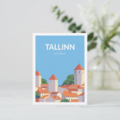 Tallinn Estland Berühmter Reiseort Illustration Postkarte (Stehend Vorderseite)