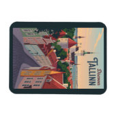 Tallinn Estland Illustration Travel Art Vintag Magnet (Horizontal)