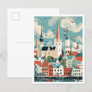 Tallinn Estland Kunst Reiseort Illustration Postkarte