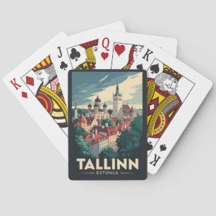 Tallinn Estland Reise Kunst Vintage Spielkarten