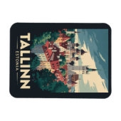 Tallinn Estland Reisen Art Vintag Magnet (Horizontal)