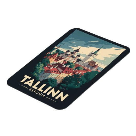 Tallinn Estland Reisen Art Vintag Magnet (Linke Seite)