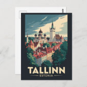 Tallinn Estland Reisen Art Vintag Postkarte (Vorne/Hinten)