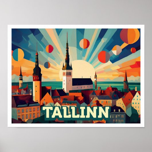Tallinn Estland Reisen künstlerisch bunt Poster (Vorne)