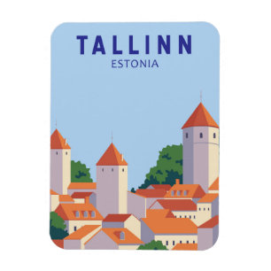 Tallinn Estland Retro Reise Kunst Vintage Magnet
