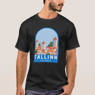 Tallinn Estland Retro-Reise Kunst Vintage T-Shirt