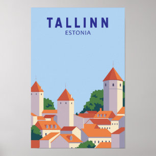 Tallinn Estland Retro Reisen Art Vintag Poster