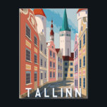 Tallinn Estland Retro Reisen Art Vintag Postkarte<br><div class="desc">Vintag,  Retro,  Reisen,  modern,  Aquarell,  Classic,  Tallinn Estland,  Tallinn,  Estland Postkarten, </div>