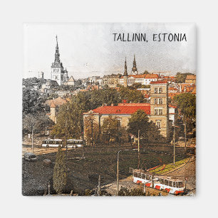 Tallinn Estland Stadt Panorama Blick Magnet
