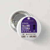 Tallinn Estland Ticket Metal Print Button (Vorne & Hinten)