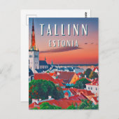 Tallinn, Estlands mittelalterliche Stadt Postkarte (Vorne/Hinten)
