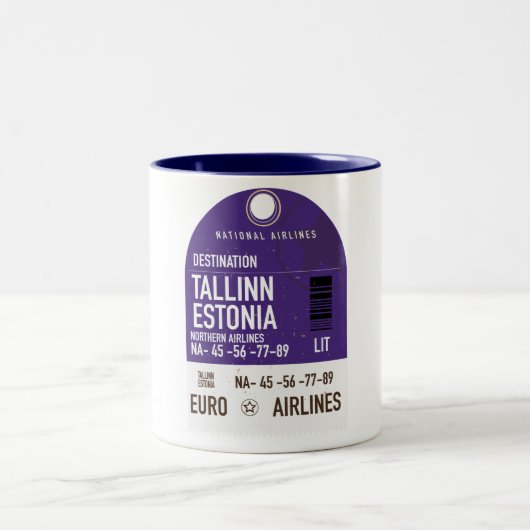 Tallinn Estnisch Fahrkarte Zweifarbige Tasse (Mittel)