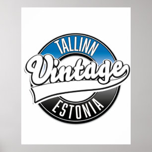 Tallinn Estnisch Vintages Logo Poster