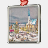 Tallinn Estnischer Weihnachtsmarkt Silbernes Ornament (Links)