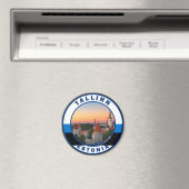 Tallinn Estonia Retro Art Circle Vintag Magnet (In Situ (Geschirrspüler))