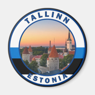 Tallinn Estonia Retro Art Circle Vintag Magnet