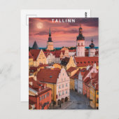 Tallinn Estonia Street Travel Postkarte (Vorne/Hinten)