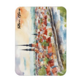 Tallinn Estonia Watercolor Painting Panorama  Magnet (Vertikal)