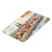 Tallinn Estonia Watercolor Painting Panorama  Magnet (Linke Seite)