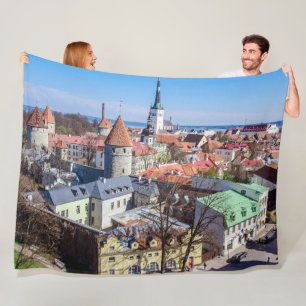 Tallinn Innenstadtblick Fleecedecke