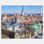 Tallinn Innenstadtblick Fleecedecke (Vorderseite (Horizontal))