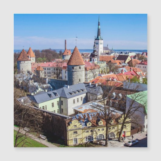 Tallinn Innenstadtblick Magnetkarte (Vorderseite)