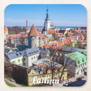 Tallinn Innenstadtblick Rechteckiger Pappuntersetzer