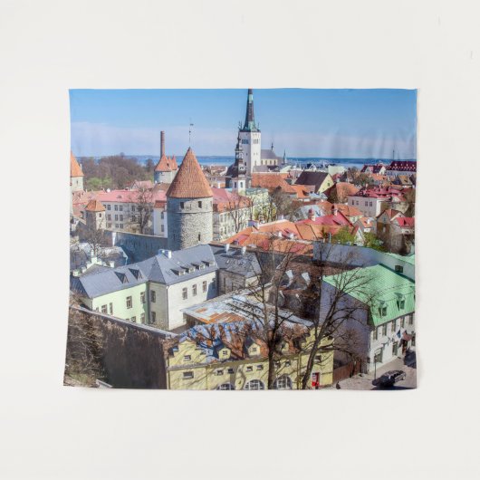 Tallinn Innenstadtblick Wandteppich (Vorderseite (Horizontal))
