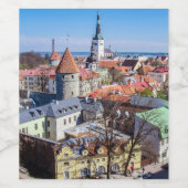 Tallinn Innenstadtblick Weinetikett (Einzelnes Label)