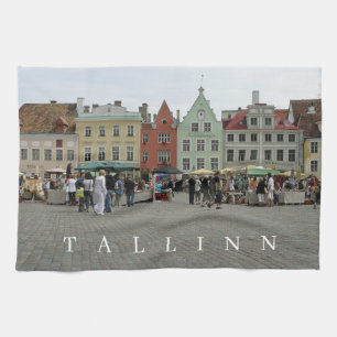 Tallinn Marktstände zeigen Teetuch Geschirrtuch