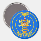 Tallinn Round Emblem Magnet (Vorderseite/Rückseite)