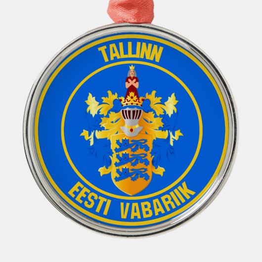 Tallinn Round Emblem Ornament Aus Metall (Vorne)