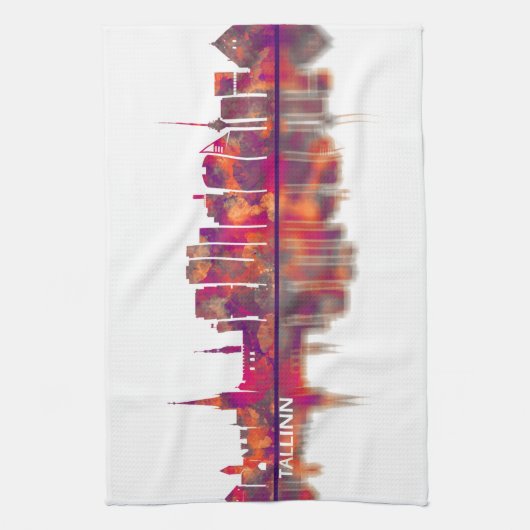 Tallinn Skyline Geschirrtuch (Vertikal)
