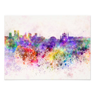 Tallinn skyline im Watercolor background Fotodruck
