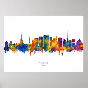 Tallinn Skyline Poster