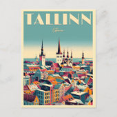 Tallinn Stadt Estland Retro Reisegeschenke Postkarte (Vorderseite)