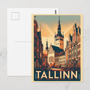Tallinn Stadt Estland Retro-Reisegeschenke Postkarte