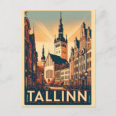 Tallinn Stadt Estland Retro Reisegeschenke Postkarte (Vorderseite)
