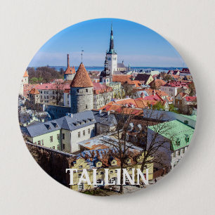 Tallinn Stadtbild aus der Luft in Estland Button